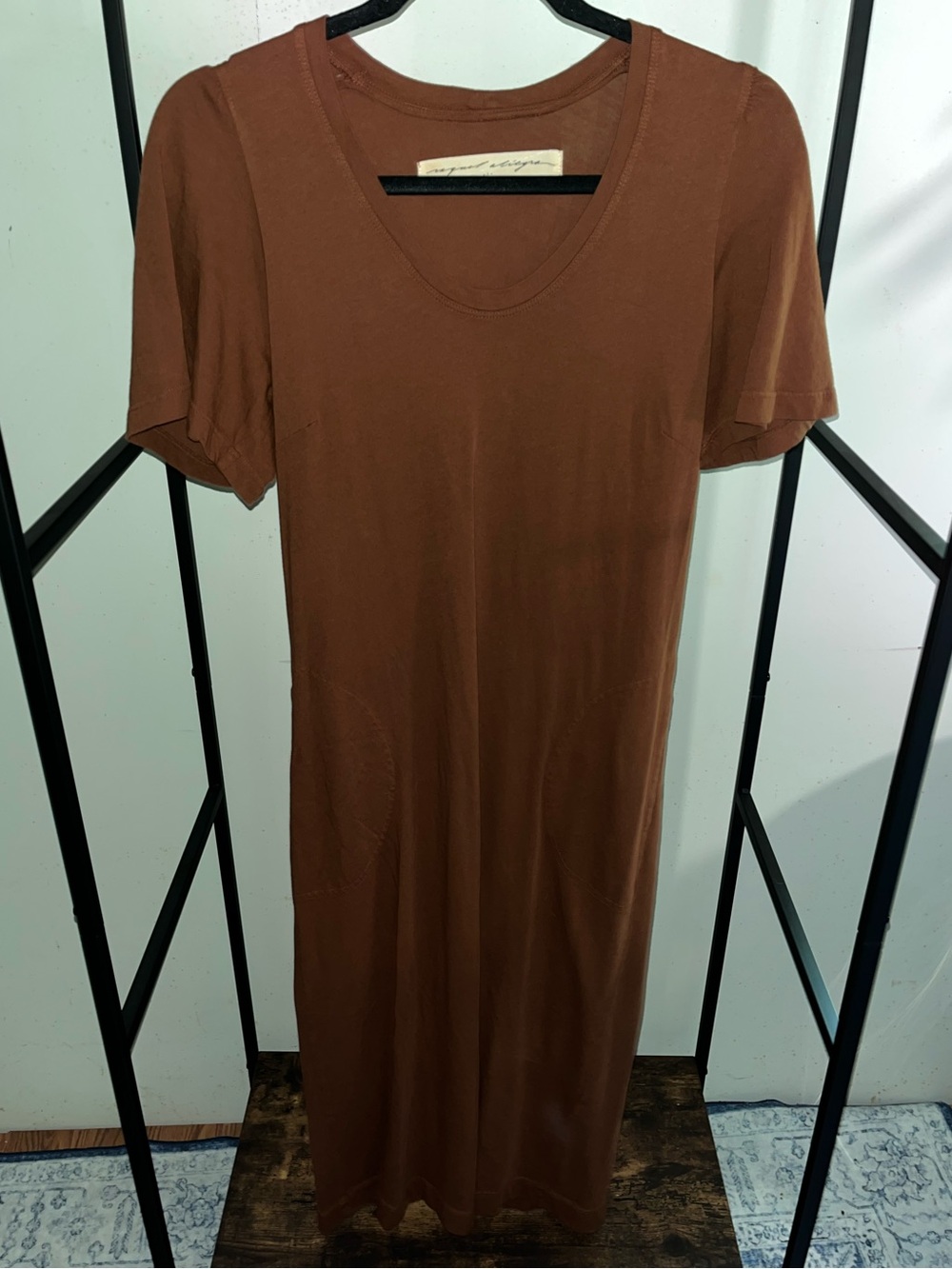 Raquel Allegra -  Flutter Dress - Scoop-Neck Midi Dress Size Small